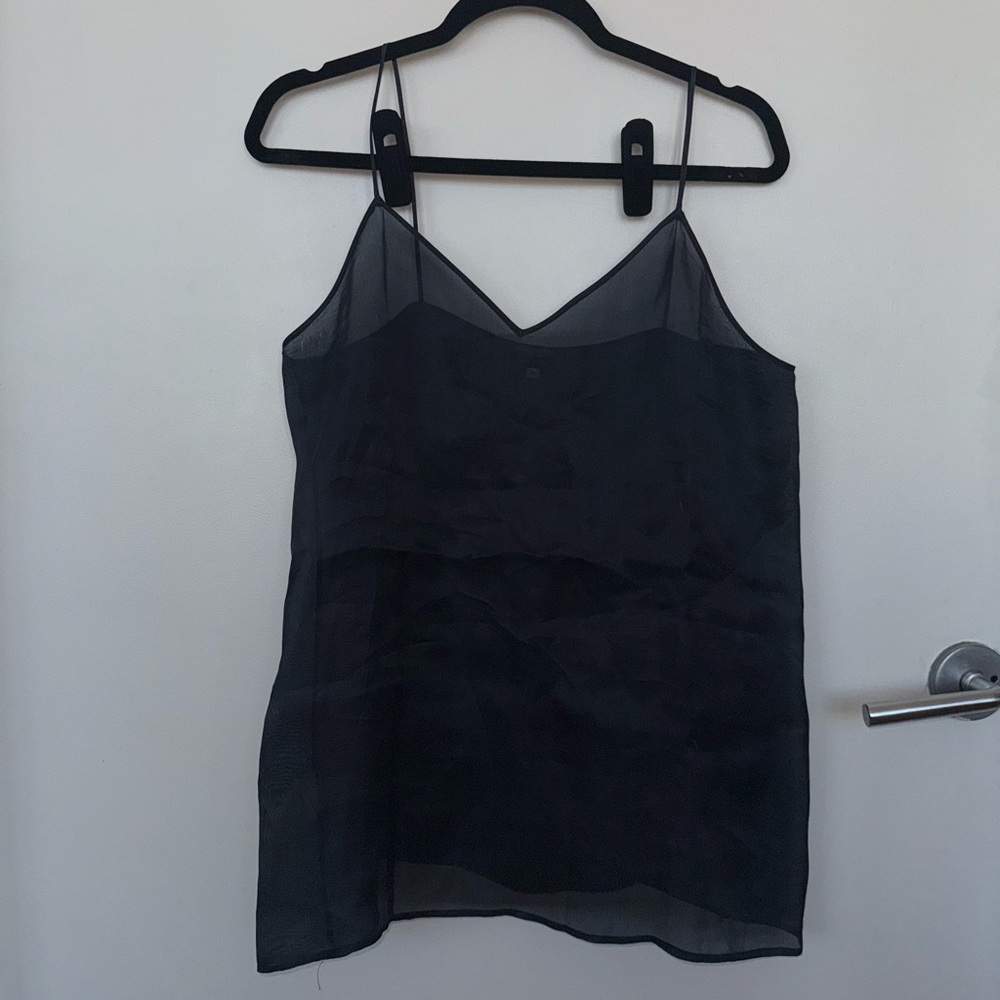 Giorgio Armani Navy Sheer Camisole